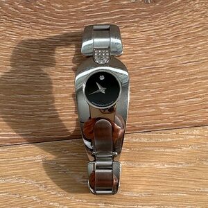 Movado Silver and Black Women's Watch